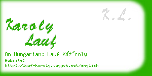 karoly lauf business card
